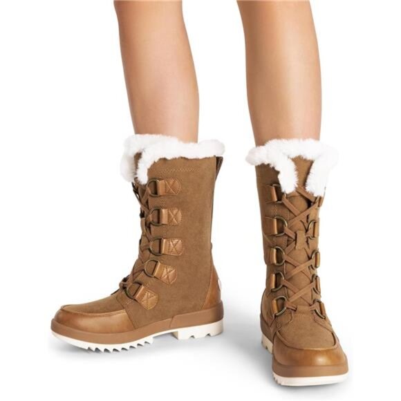 Women's Winter Boots Mid-Calf Boots Faux Fur Lined Lace Up Anti-slip Booties - Picture 6 of 6